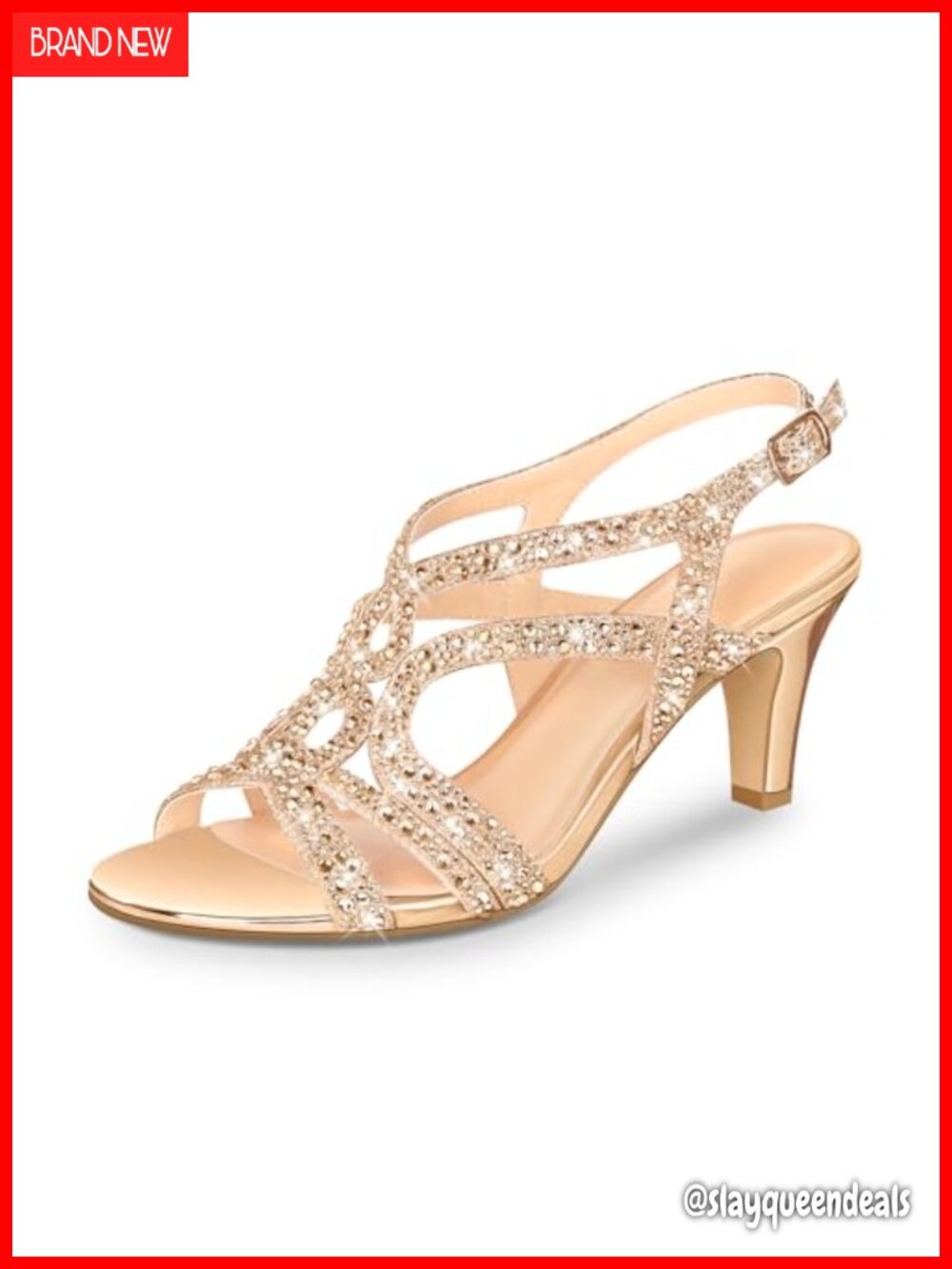 Sparkle Crystal Open Toe Slingback High Heel Sandals Dress Pumps
